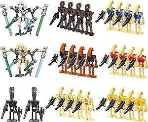 28-Piece Pack Battle Soldiers and Droids with Weapons Set, Building Blocks Action Figures Toy, Boys Kids Gift