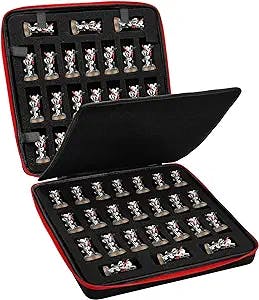 RHCOM Miniature Storage Sturdy Carrying Figure Case with 48 Slot Figurine Minature，Compatible with Warhammer 40k, Dungeons & Dragons and More