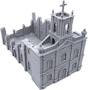 Caribbean Church by Printable Scenery, 3D Printed Tabletop RPG Scenery and Wargame Terrain 28mm Miniatures