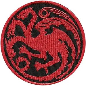 This Targaryen Dragon Game of Thrones EMBROIDERED PATCH Badge Sew On 3" is 