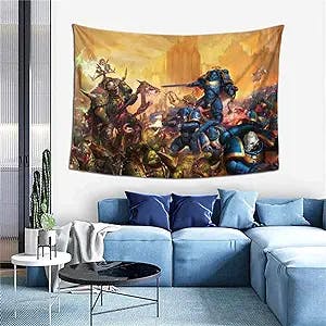 992 Warham-Mer 40k Tapestries Soft Tapestry Wall Hanging Tapestries Black & White Wall Blanket Bedroom Home Decor 60x40in