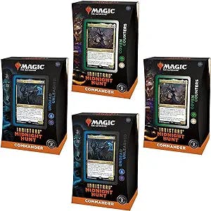 Magic The Gathering Bundle of 4 Innistrad: Midnight Hunt Commander Decks | 2 Coven Counters + 2 Undead Unleashed