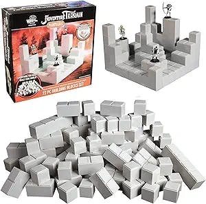 Monster Adventure Terrain- 72pc Stackable Building Block Expansion Set - Modular and Stackable 3-D Tabletop World Builder Compatible with DND Dungeons Dragons, Pathfinder, and All RPG Games