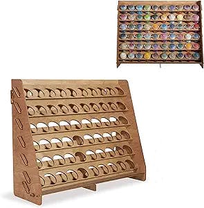 Plydolex Citadel Paint Rack Organizer with 60 Holes for Miniature Paint Set - Wall-mounted Wooden Craft Paint Storage Rack and OPI organizer- Craft Paint Holder Rack 16x5.2x12.6 inch