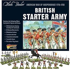 Wargames Delivered Black Powder Miniatures - American War of Independence British Army Starter Set, Revolutionary War Tabletop Toy Soldiers for Miniature Wargaming by Warlord Games