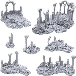 Ancient Ruins by Printable Scenery, 3D Printed Tabletop RPG Scenery and Wargame Terrain 28mm Miniatures