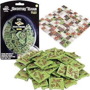 Monster Adventure Terrain 50pc Grass Pinecone Tile Pack - Hand-Painted 1" x1” Tile Set- Easy Snap Design Creates Amazing Tabletop Terrain in Minutes- Customize Your D&D & Pathfinder Dungeons Your Way