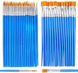 AROIC Paint Brushes Set,110 pcs Nylon Hair Brushes for Acrylic Oil Watercolor Artist Professional Painting Kits