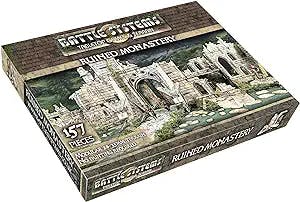 Battle Systems – Modular Fantasy Scenery – Perfect for Roleplaying and Wargames - Multi Level Tabletop Terrain for 28mm Miniatures – Colour Printed Model Diorama – DND Warhammer (Ruined Monastery)