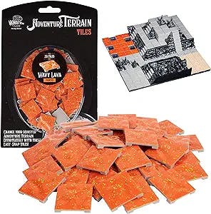 Monster Adventure Terrain- 50pc Wavy Lava Tile Expansion Pack- Hand-Painted 1x1” Tile Set- Easy Snap Creates Amazing Tabletop Terrain in Minute- Customize Your D&D and Pathfinder Dungeons Your Way