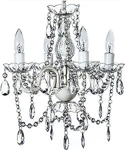 The Gypsy Color 4 Light Crystal White Hardwire Flush Mount Chandelier is li