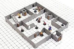Modular Dungeon System: Tabletop & RPG Terrain Game Set for Dungeons & Dragons, Pathfinder, Castles & Crusades, 13th Age, Runequest, Asunder, Zombicide, and More! - Squire Set (115+ Pieces 202 sqin)