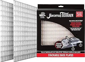 Monster Adventure Terrain - Stackable Base Plate 2 Pack Set - Fully Modular 3-D Tabletop World Builder Compatible with DND Dungeons and Dragons, Pathfinder, and All RPG Tabletop Games